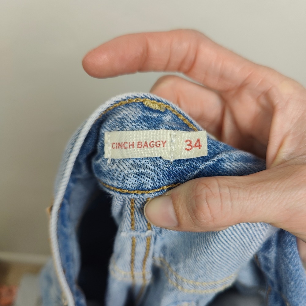Levi's Cinch Baggy Jeans Womens 34 Light Blue High Rise Wide Leg 90s Streetwear - Picture 8 of 12